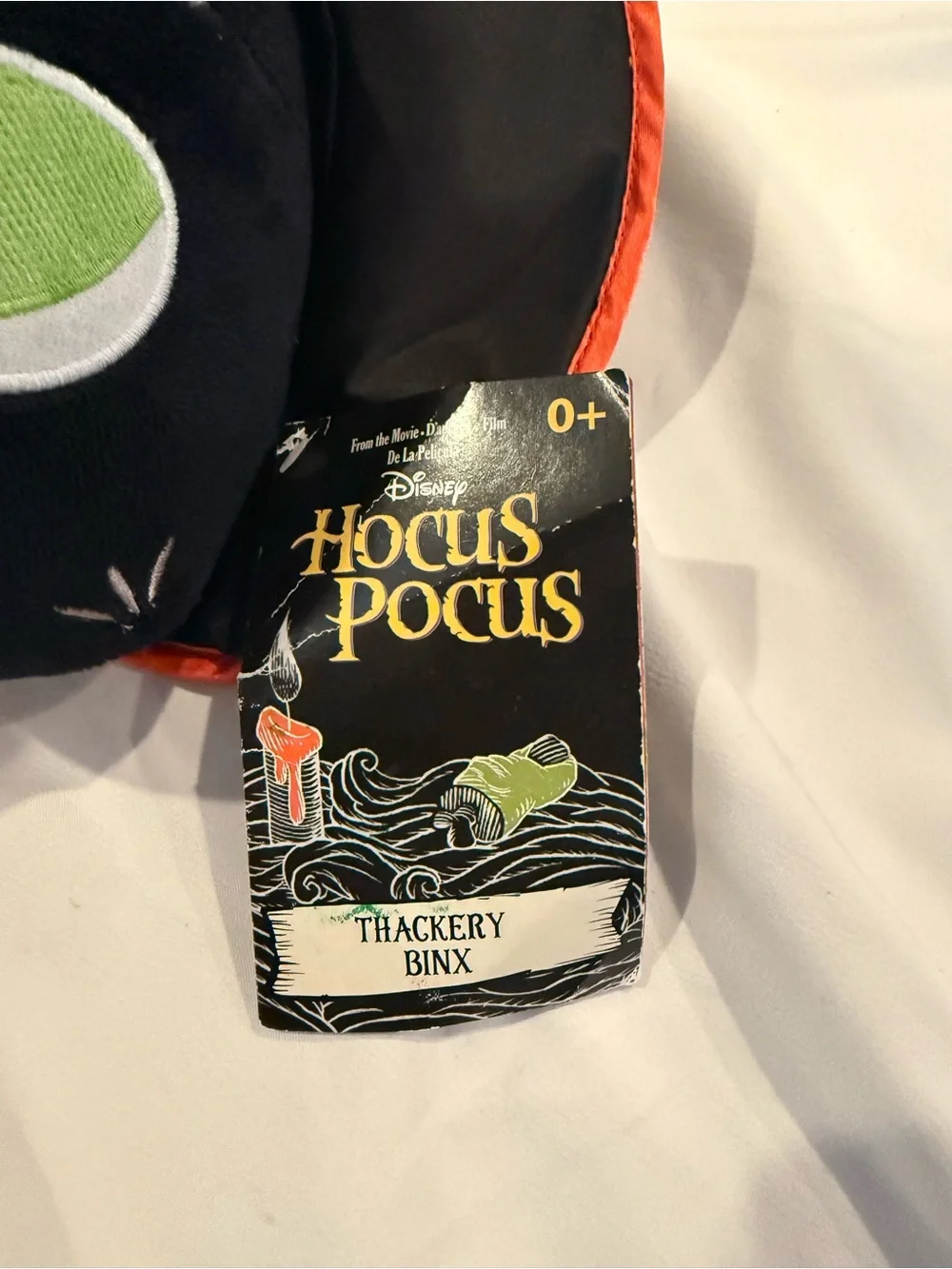Disney Hocus Pocus Binx Plush Cat - Black with Green Eyes and Red Trim